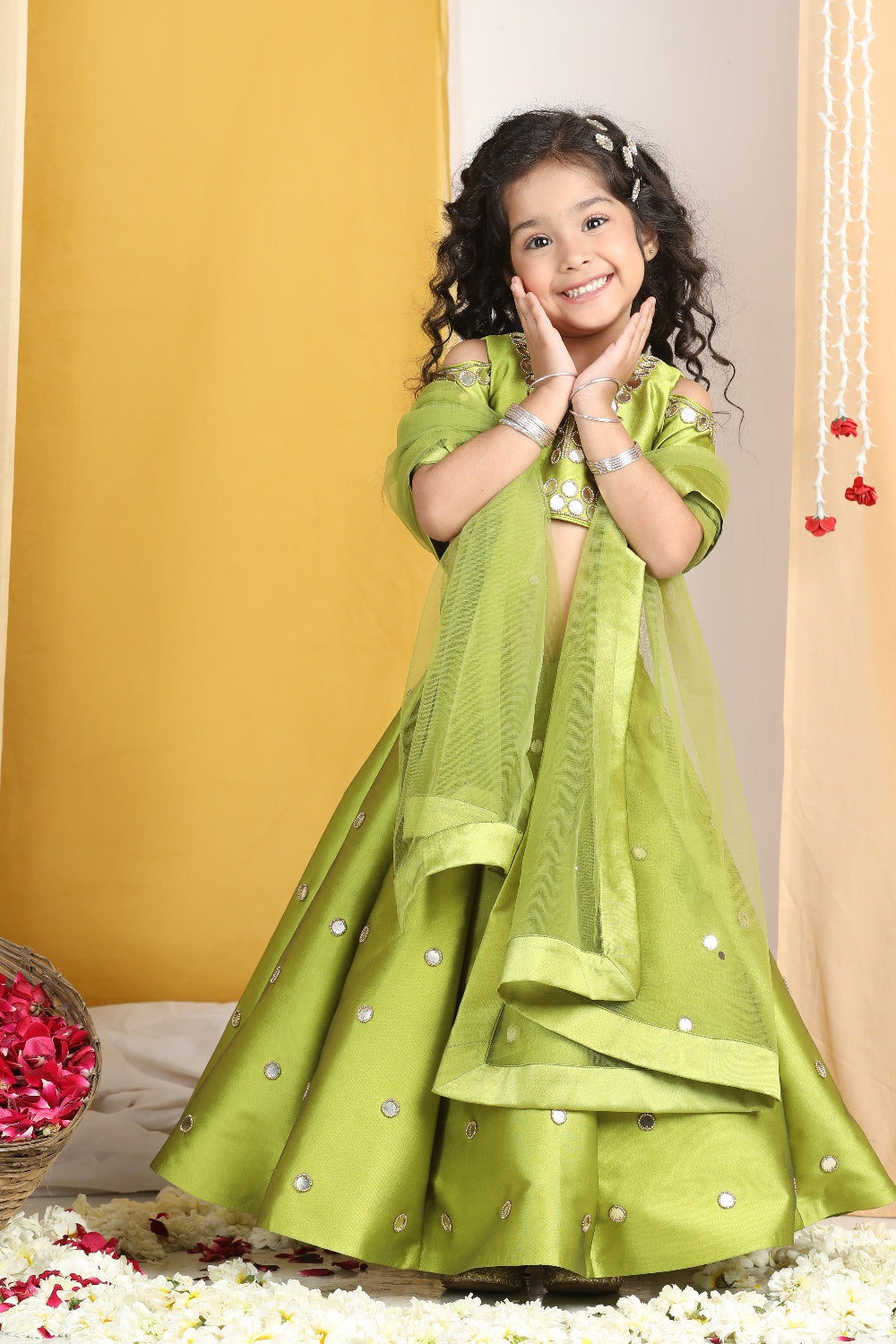 Mirror Work Lehanga N Blouse Work  with Duppatta