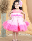 Knee Length Dress with Ombre Tulles