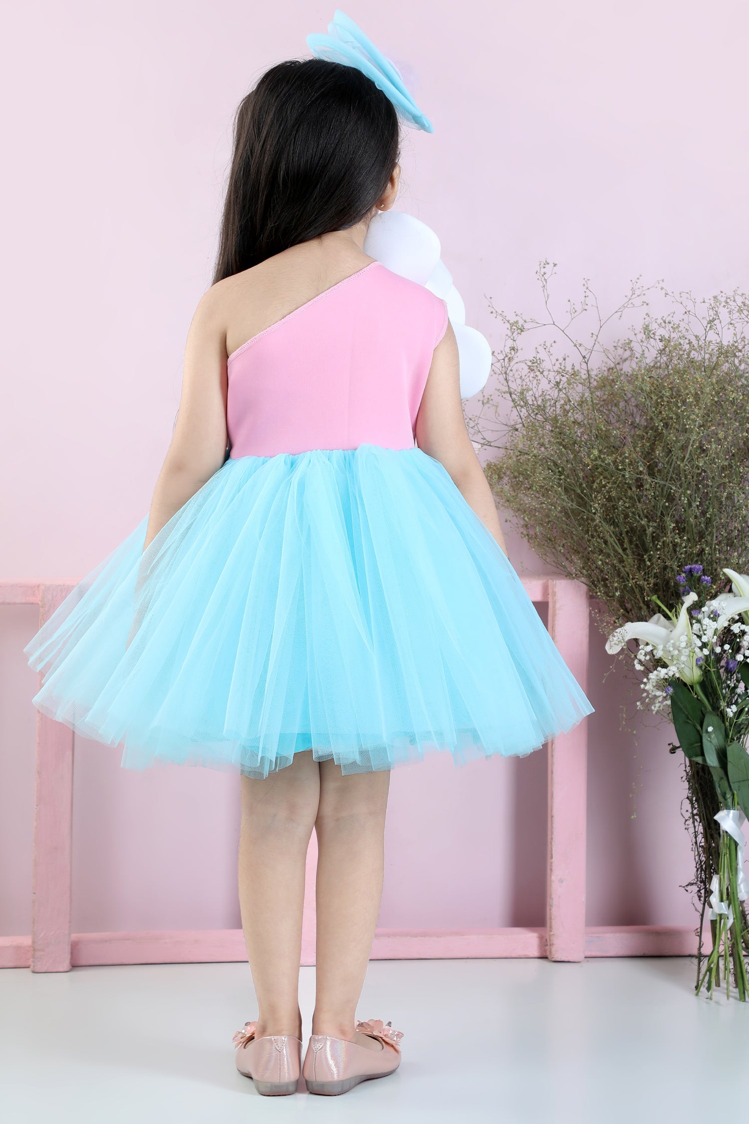 Off Shouder 2 Tone Dress