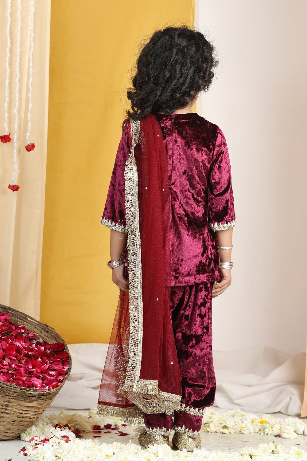 Pearl Work On Suit with Zari  Abd Salwar with Gotta Detailing