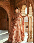 Powder Pink Organza Embroidered Anarkali Set