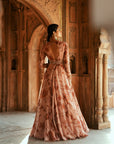 Powder Pink Organza Embroidered Anarkali Set