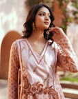Powder Pink Chanderi Embroidered Kurta Set