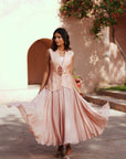 Powder Pink Waist Coat And Skirt Set