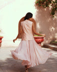 Powder Pink Waist Coat And Skirt Set