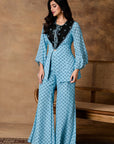 Powder Blue Peplum Co-Ord Set