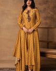 Mustard Gold Assymetric Kurta Set
