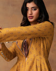 Mustard Gold Assymetric Kurta Set