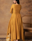 Mustard Gold Assymetric Kurta Set