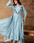 Powder Blue Assymetric Kurta Set