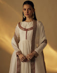 White Floor Length Anarkali Set