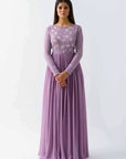 Ruffle Drape Skirt Set with Crop Top - Georgette Crepe
