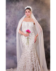 Flowy Shandelier Ivory Fish Cut Lehenga