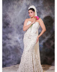 Flowy Shandelier Ivory Fish Cut Lehenga