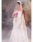 Flowy Shandelier Ivory Fish Cut Lehenga