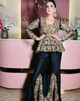 Black Hand Embroidered Short Anarkali