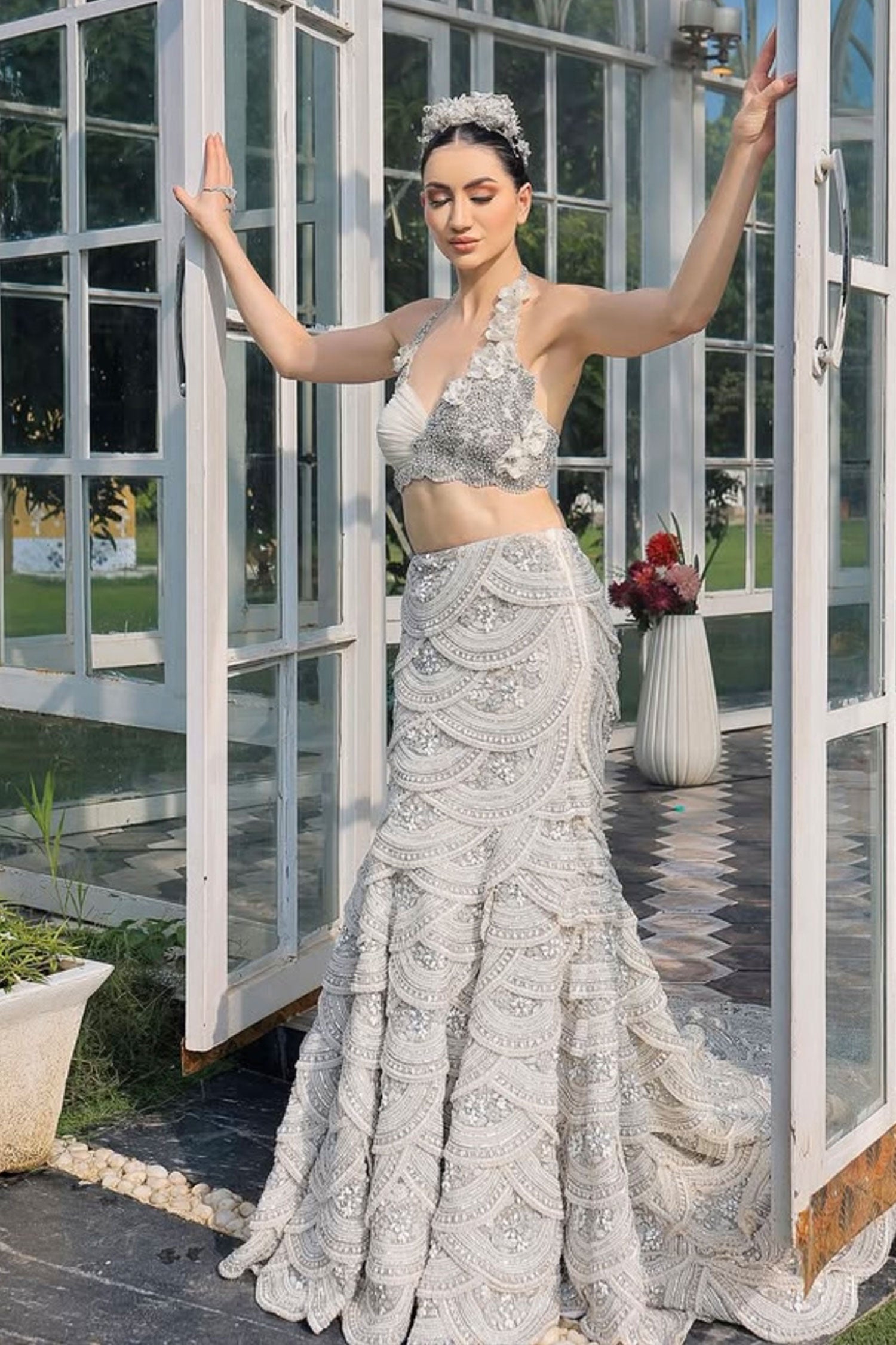 Ivory Fish Cut Lehenga Fashefy