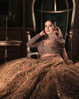 Baby Orchid And Rose Gold Bridal Lehenga