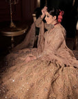 Baby Orchid And Rose Gold Bridal Lehenga