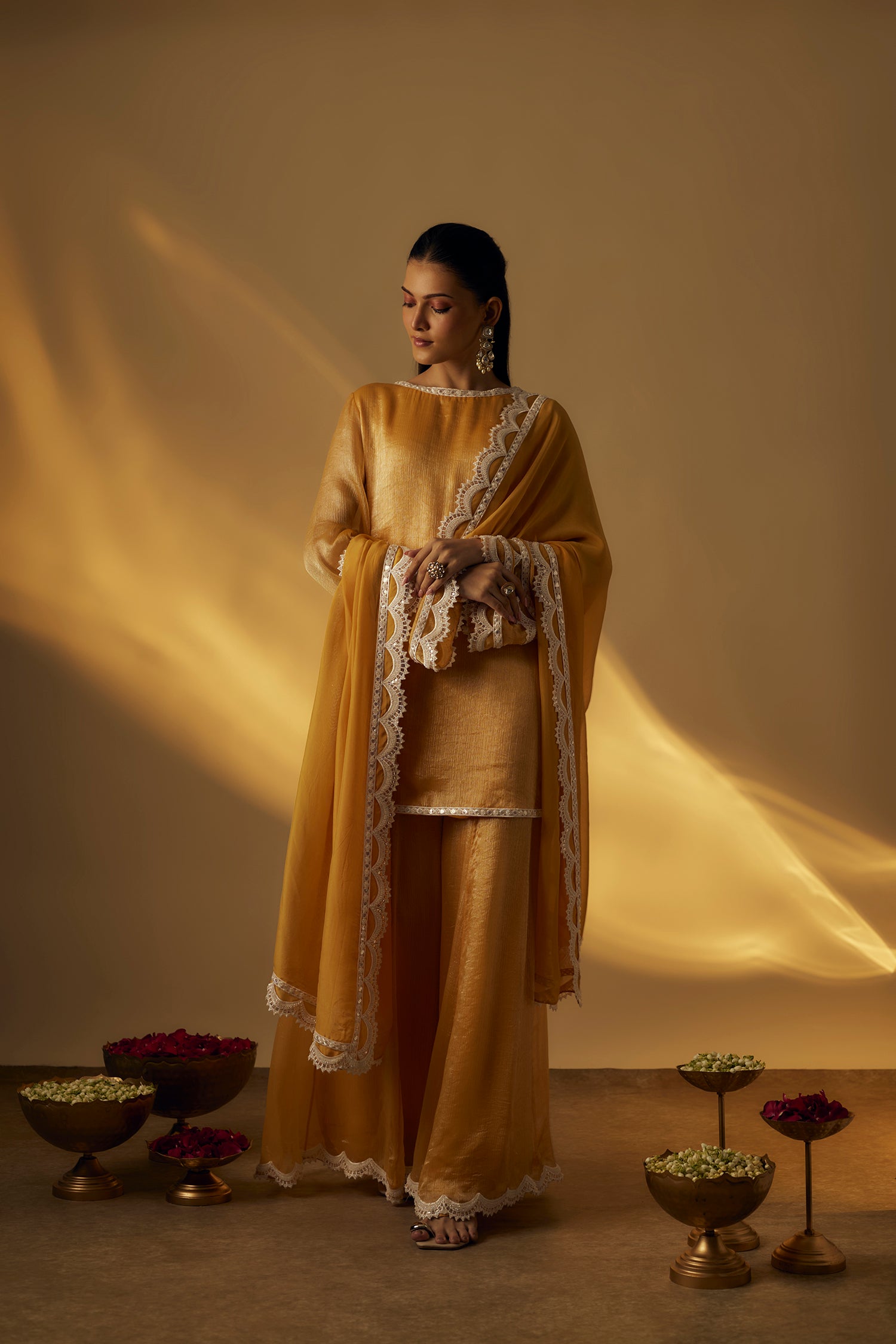 Mango Yellow Short Kurta Set