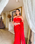 Red Color Saree With Elegant Drape
