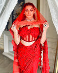 Red Color Saree With Elegant Drape