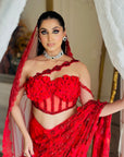 Red Color Saree With Elegant Drape