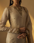 Beige and Teal Garara Set