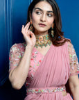 Coral Lehenga Saree