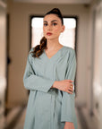 Ice- Blue Kurta with Pants (Set of 2)