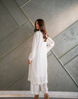 White Kurta with Pants (Set of 2)