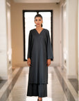 Grayish blue Kurta with Pants (Set of 2)