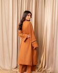 Warm Brown Kurta with Pants (Set of 2)