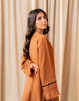 Warm Brown Kurta with Pants (Set of 2)