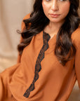 Warm Brown Kurta with Pants (Set of 2)