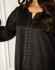 Black Kurta with Pants (Set of 2)