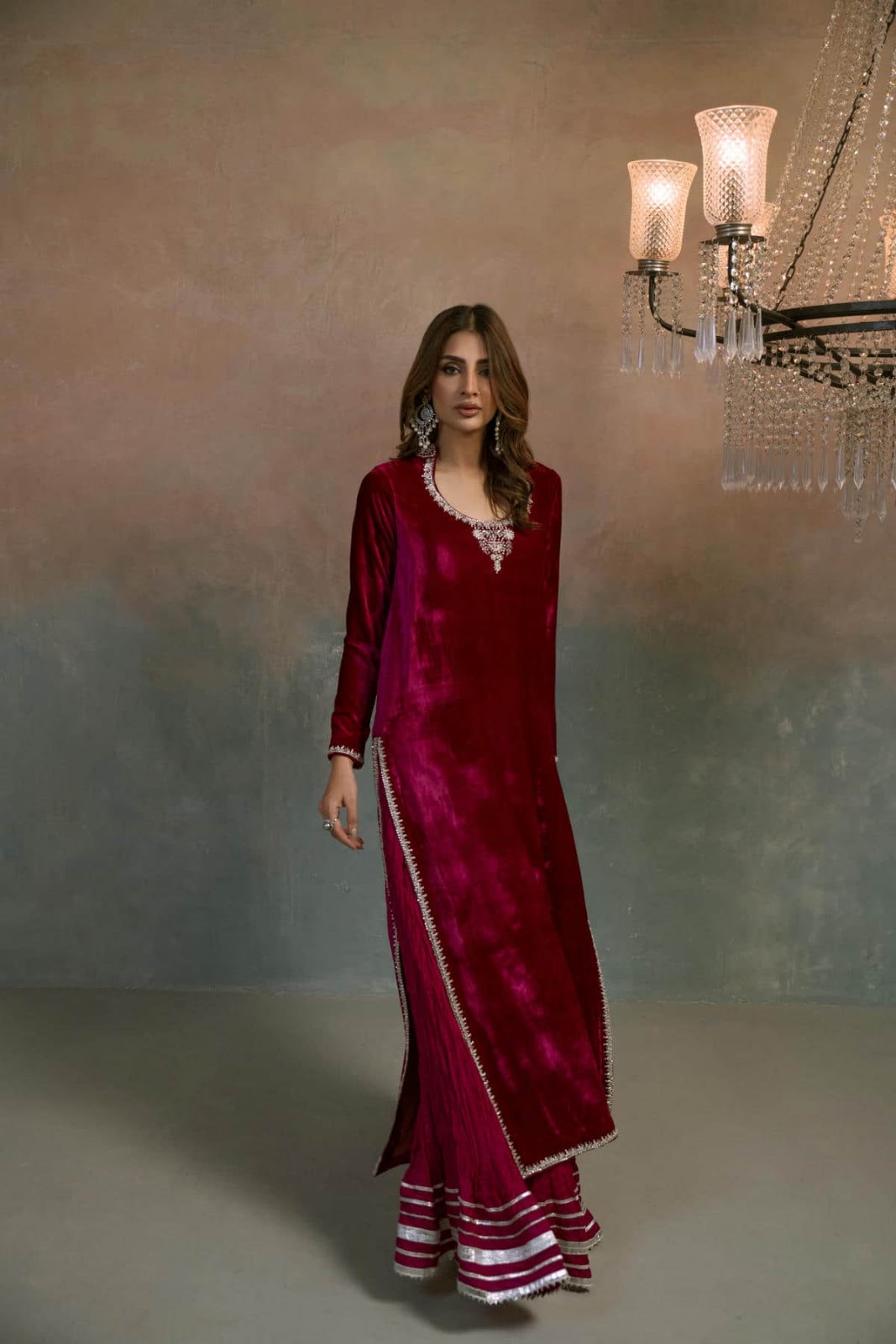 Ruby Velvet Luxe Suit Set