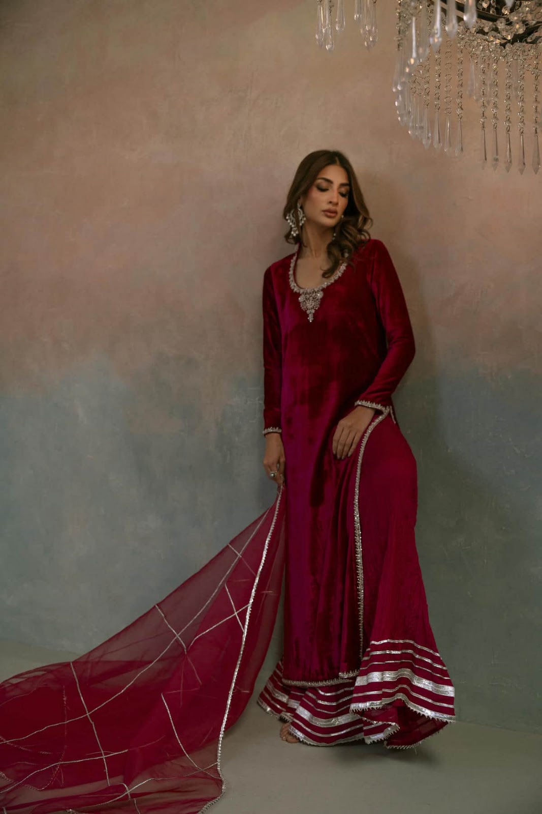 Ruby Velvet Luxe Suit Set