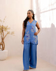 Khushboo & Pankaj Blue Embroidered Co-Ord Set