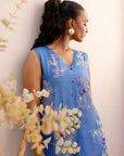Khushboo & Pankaj Blue Embroidered Co-Ord Set