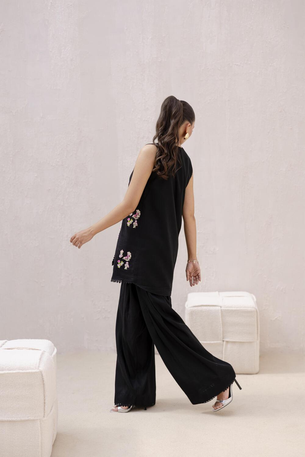 Khushboo &amp; Pankaj Women Black Embroidered Kurta Set with Salwar
