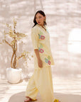 Khushboo & Pankaj Women Lemon Yellow Embroidered Kurta Set with Salwar