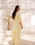 Khushboo & Pankaj Women Lemon Yellow Embroidered Kurta Set with Salwar