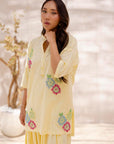 Khushboo & Pankaj Women Lemon Yellow Embroidered Kurta Set with Salwar