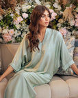 Khushboo & Pankaj Seafoam Silk Kaftan Kurta Set