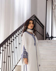 Khushboo & Pankaj White Women Embroidered Kurta Pant Dupatta Set