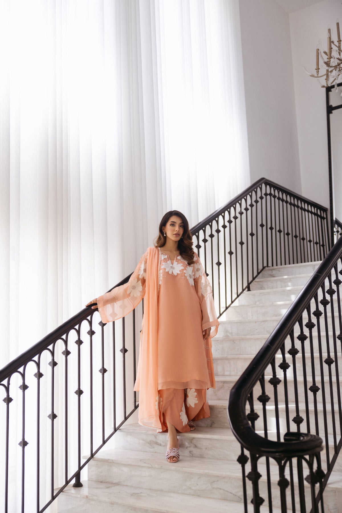 Khushboo &amp; Pankaj Women Organza Embroidered Suit Set
