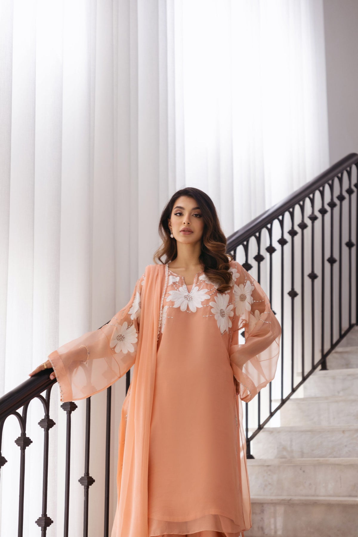 Khushboo &amp; Pankaj Women Organza Embroidered Suit Set