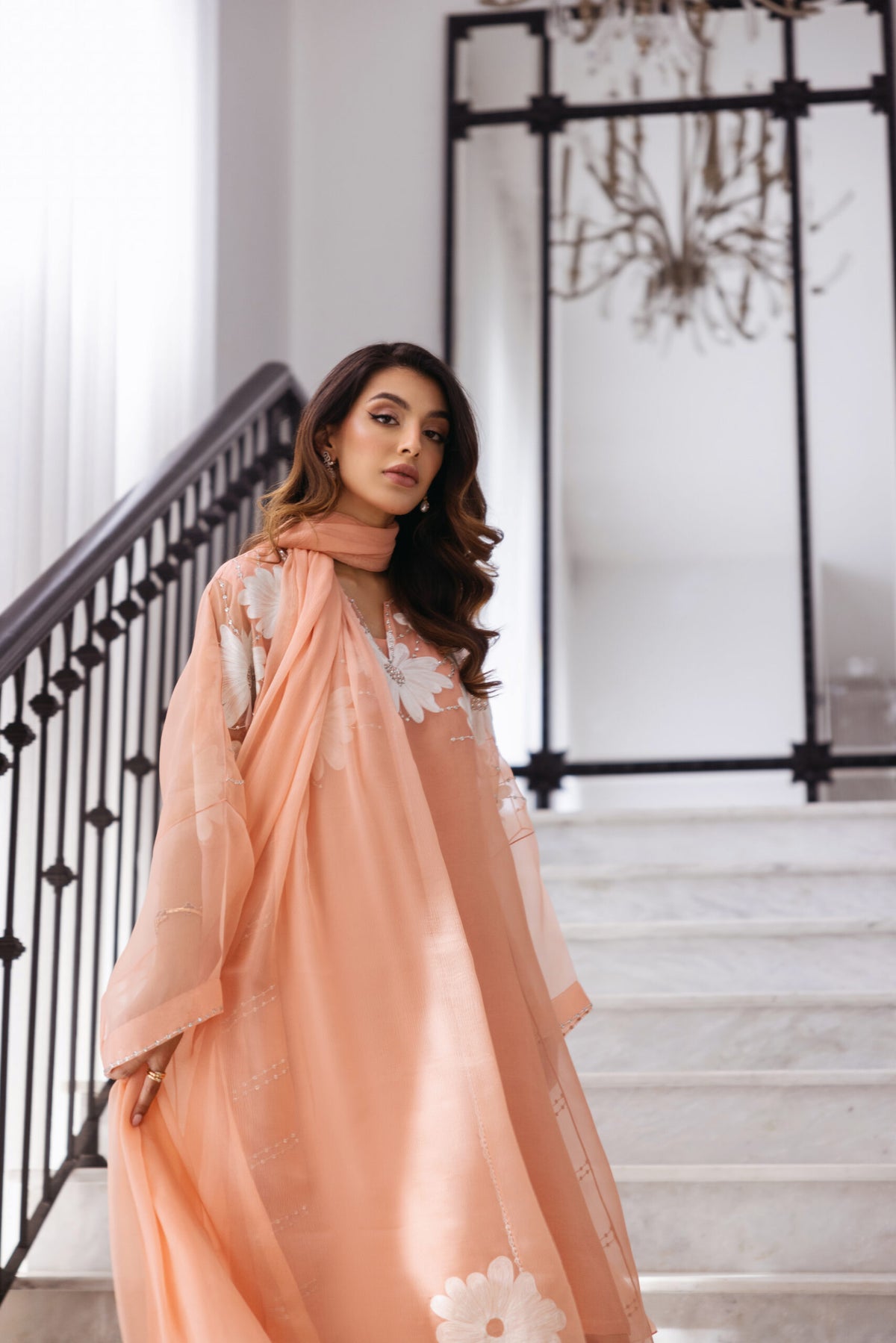 Khushboo &amp; Pankaj Women Organza Embroidered Suit Set