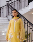 Khushboo & Pankaj Women Yellow Organza Embroidered Suit Set